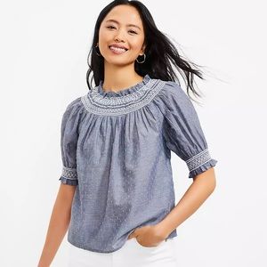 Loft Clipped Smock Top. Nwt